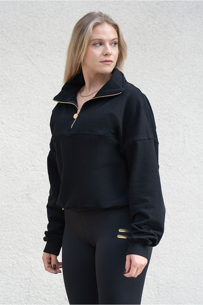 Edge Cozy Half Zip Sweater sedd från sidan