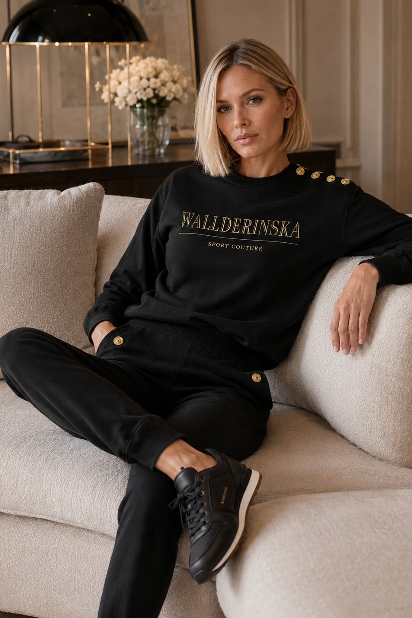 Edge Gold Button Sweater