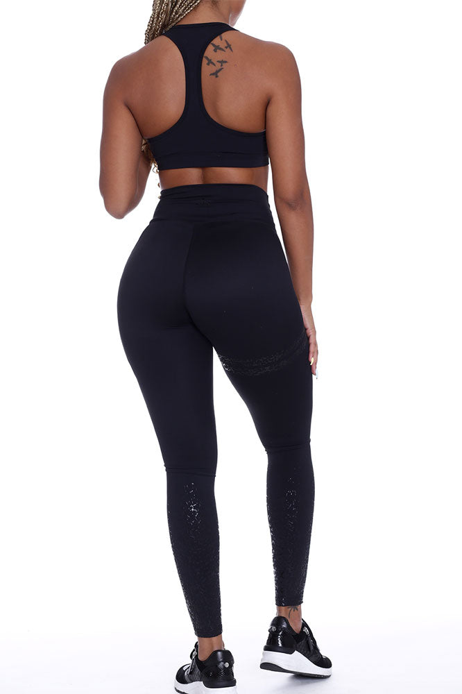 Iconic Black-Tights Med Ficka på modell