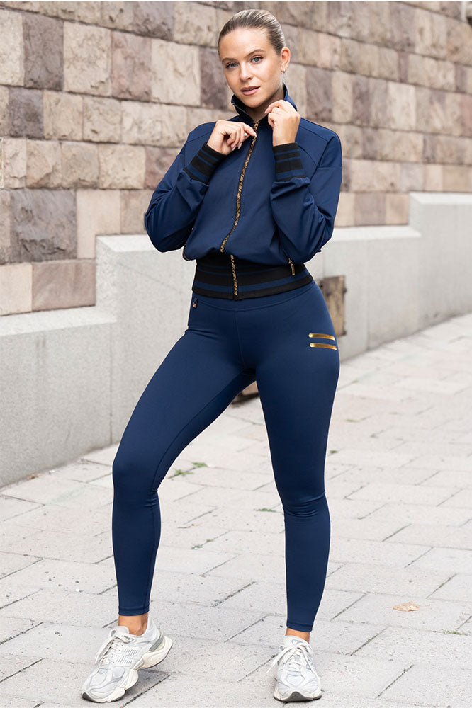 Iconic Träningsjacka Navy öppen framifrån