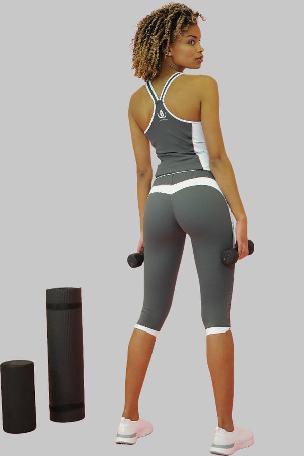 Slimline Capri Tights Mörkgrå